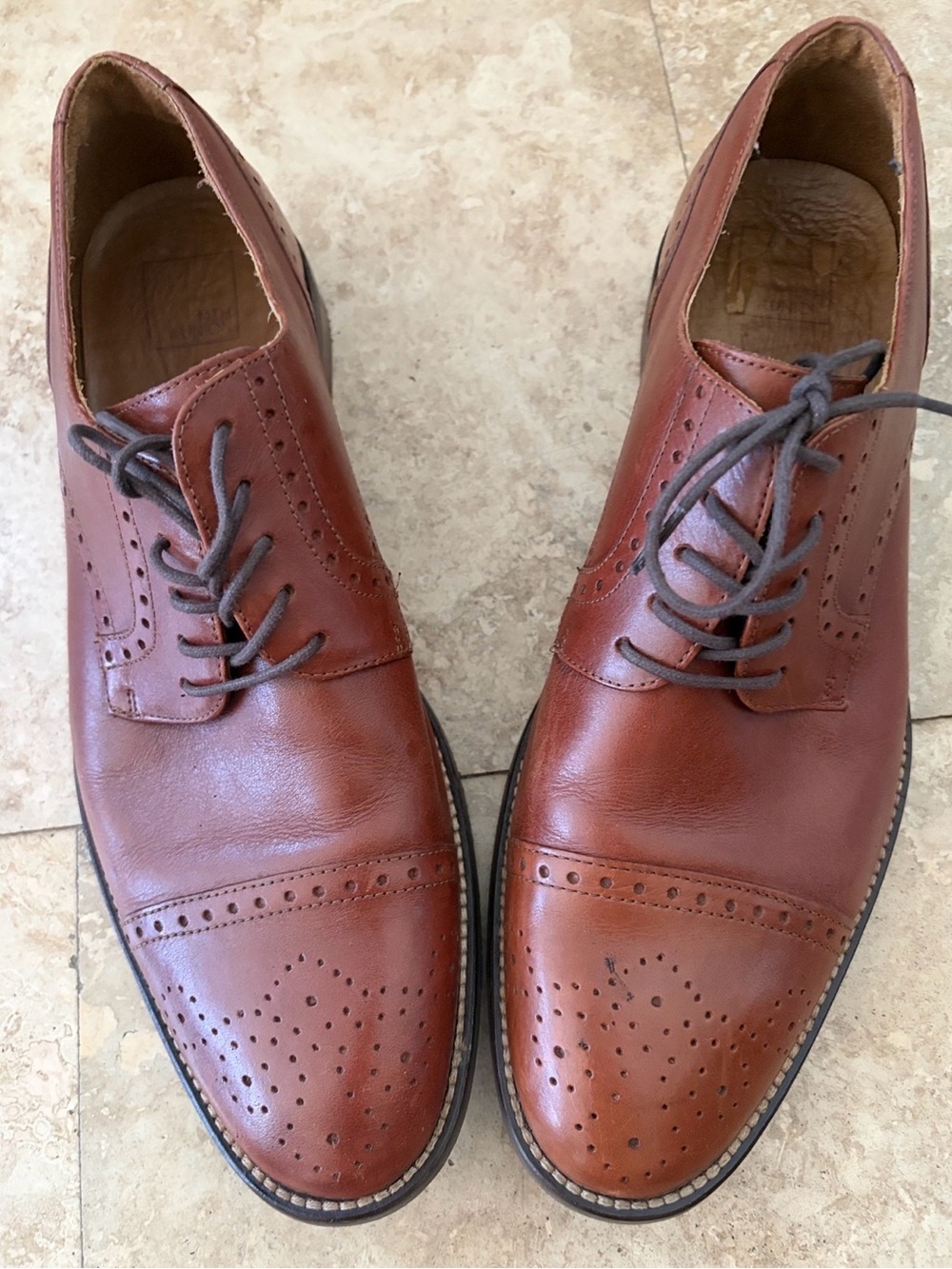 Vero Cuoio Mens 11 Brown Cap Toe Oxford Dress Shoes